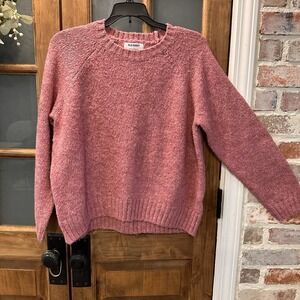 Old Navy‎ Sweater Women Small Pink Fuzzy Basic Crew Neck Long Sleeve Cozy